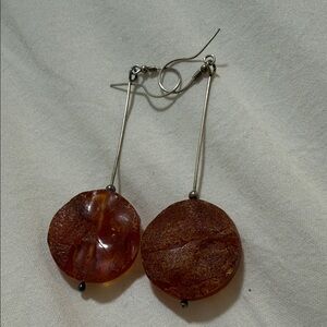Amber and yellow earring set